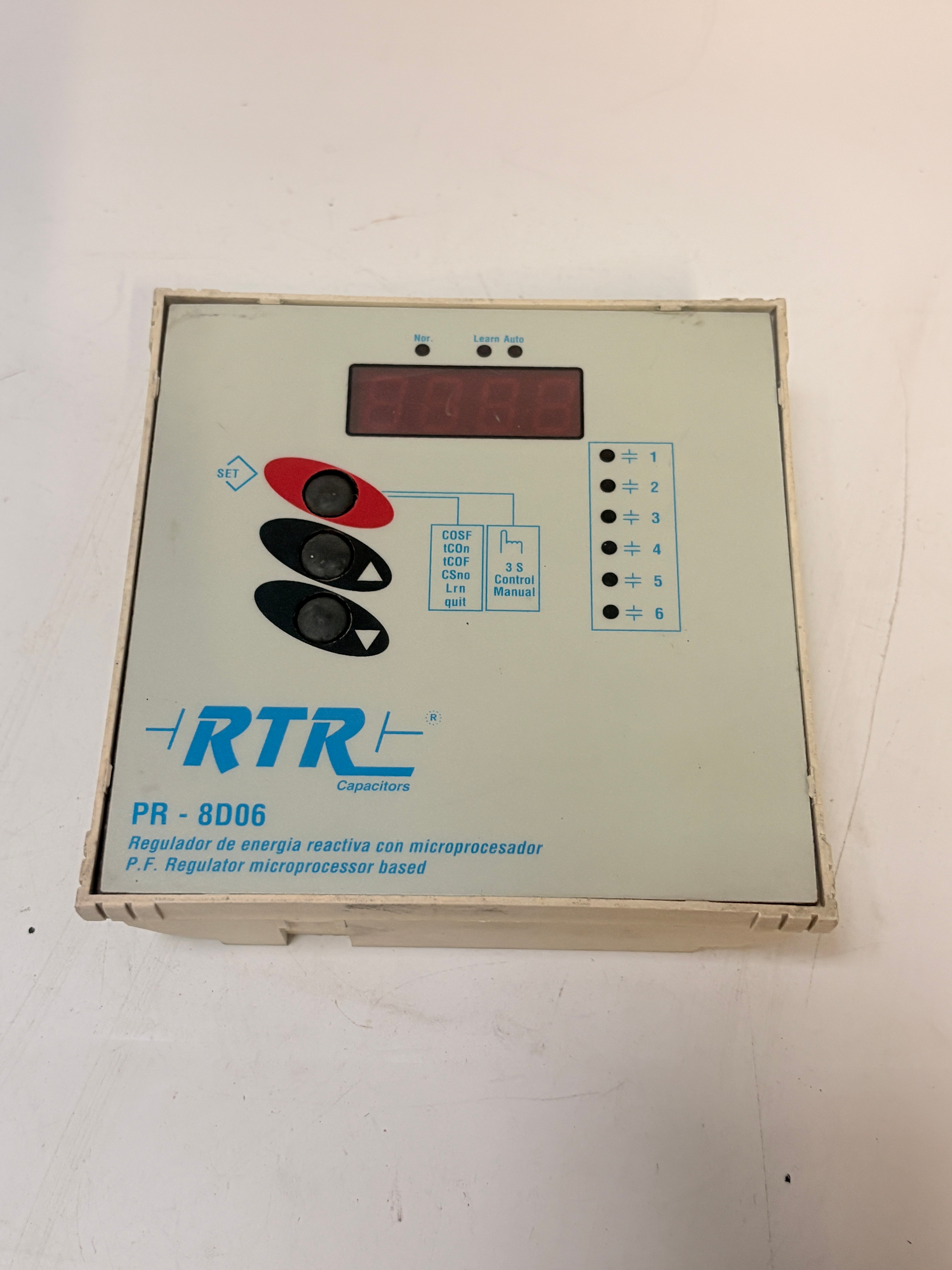 RTR PR-8D06 6-Step Reactive Power Factor Controller 230VAC