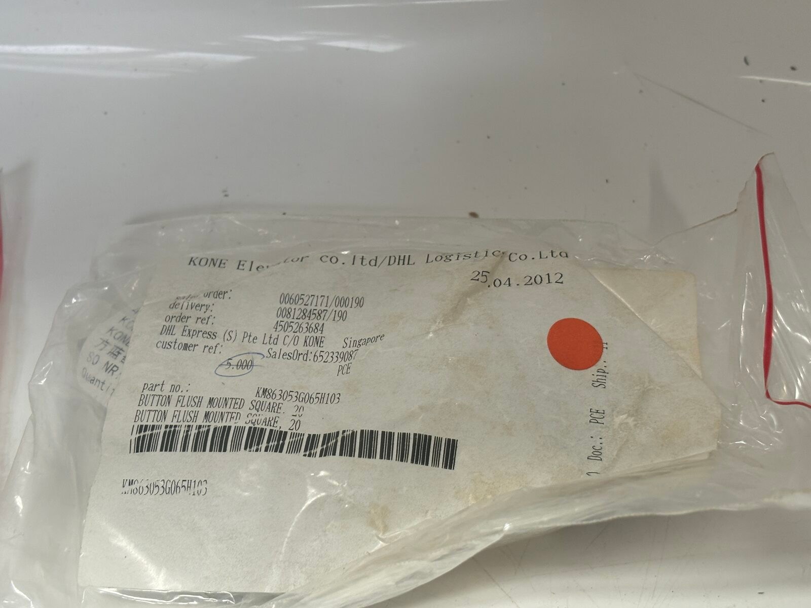 KONE KM863053G065H103 Flush Mounted Square Button 20