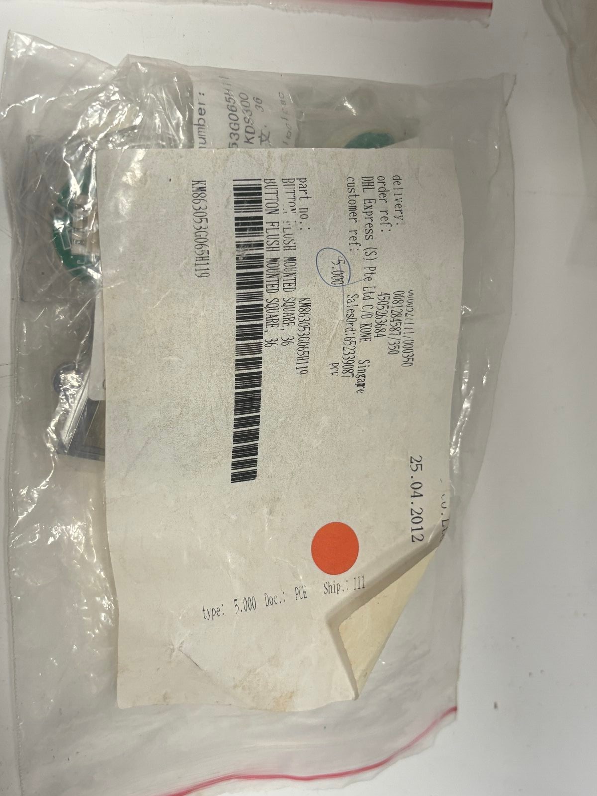 KONE KM863053G065H119 Flush Mounted Square Button 36