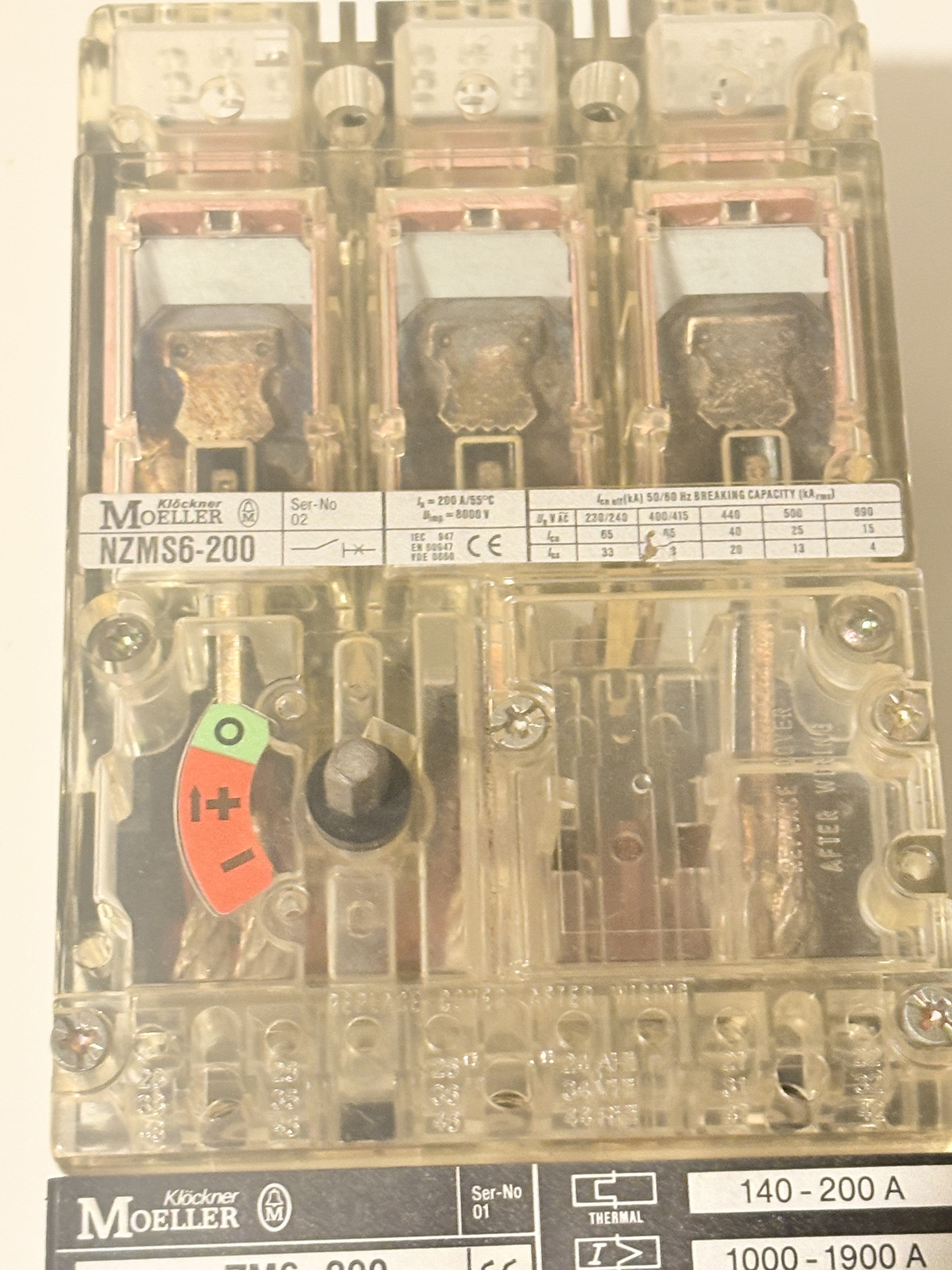 Moeller ZM6-200 140-200A 3-Pole Circuit Breaker 6