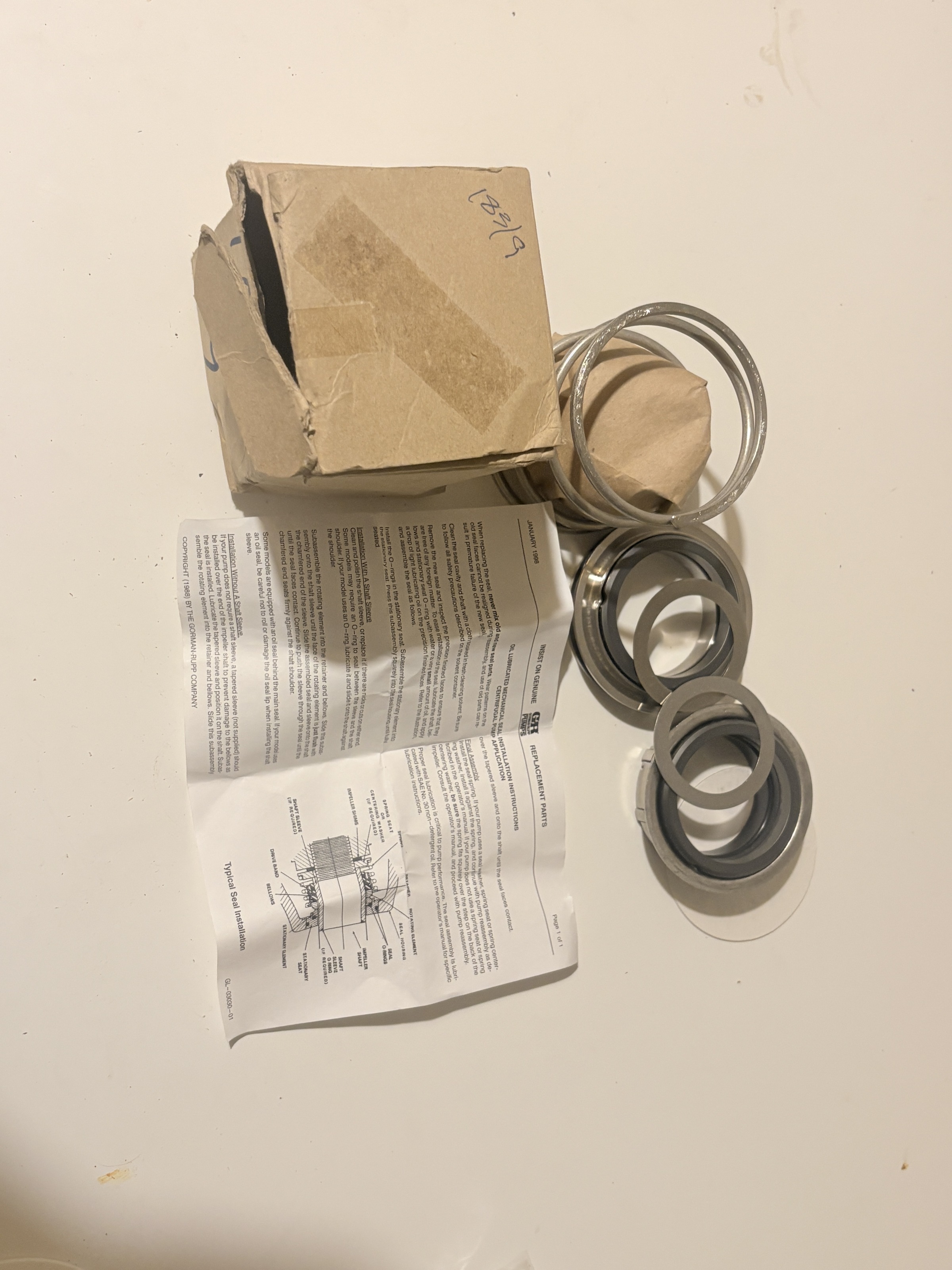 Gorman-Rupp Mechanical Pump Seal Assembly and Ring Set