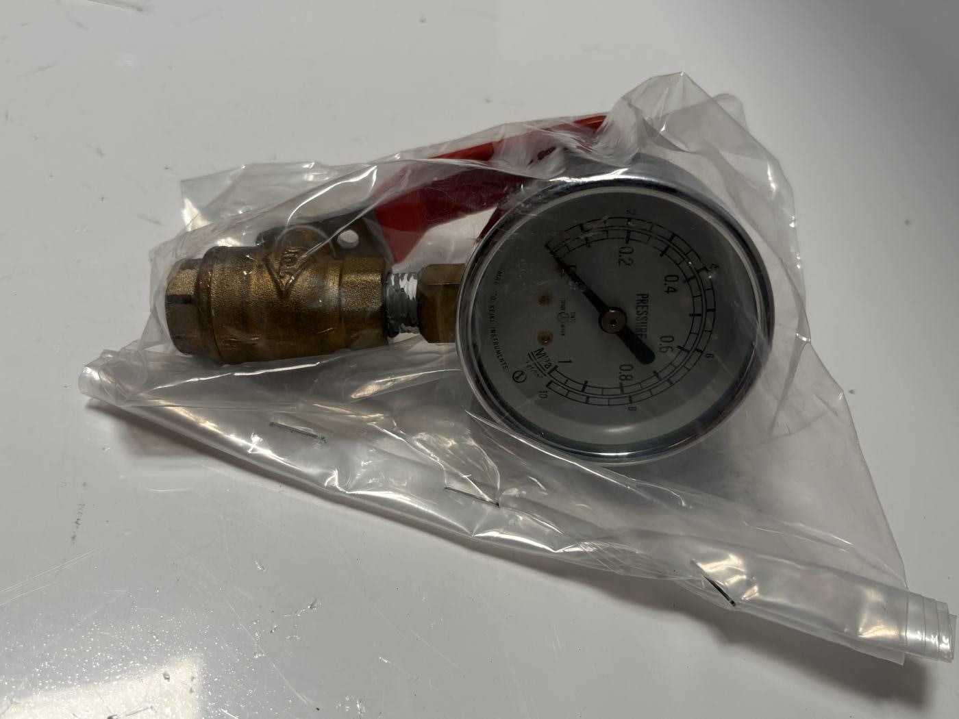 Brass Ball Valve Pressure Gauge Assembly