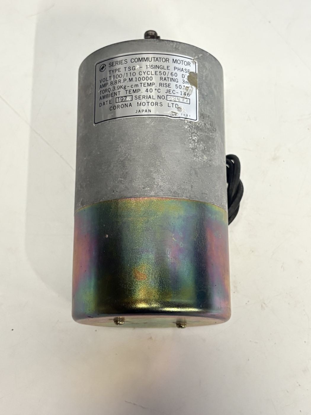 Corona Motors TSG-1 100/110V Series Commutator Motor 10000RPM