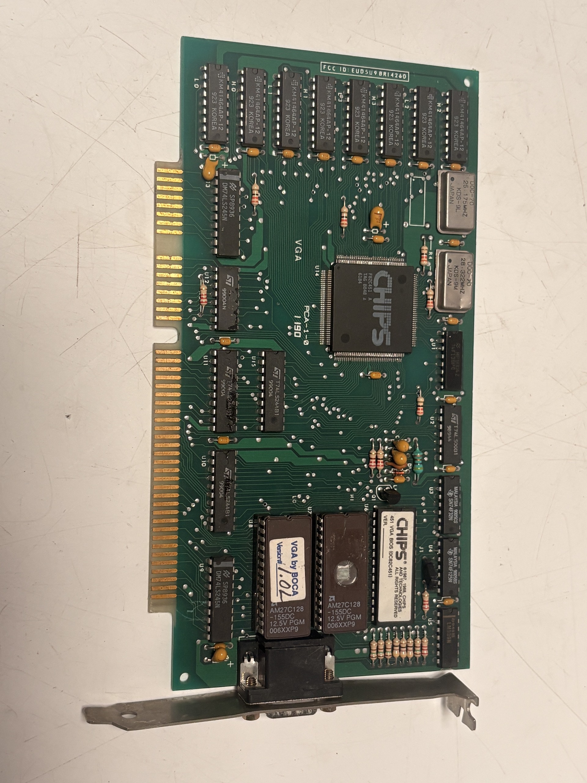Boca Research 5U9BRI4260 Vintage ISA VGA Graphics Card Version 1.04