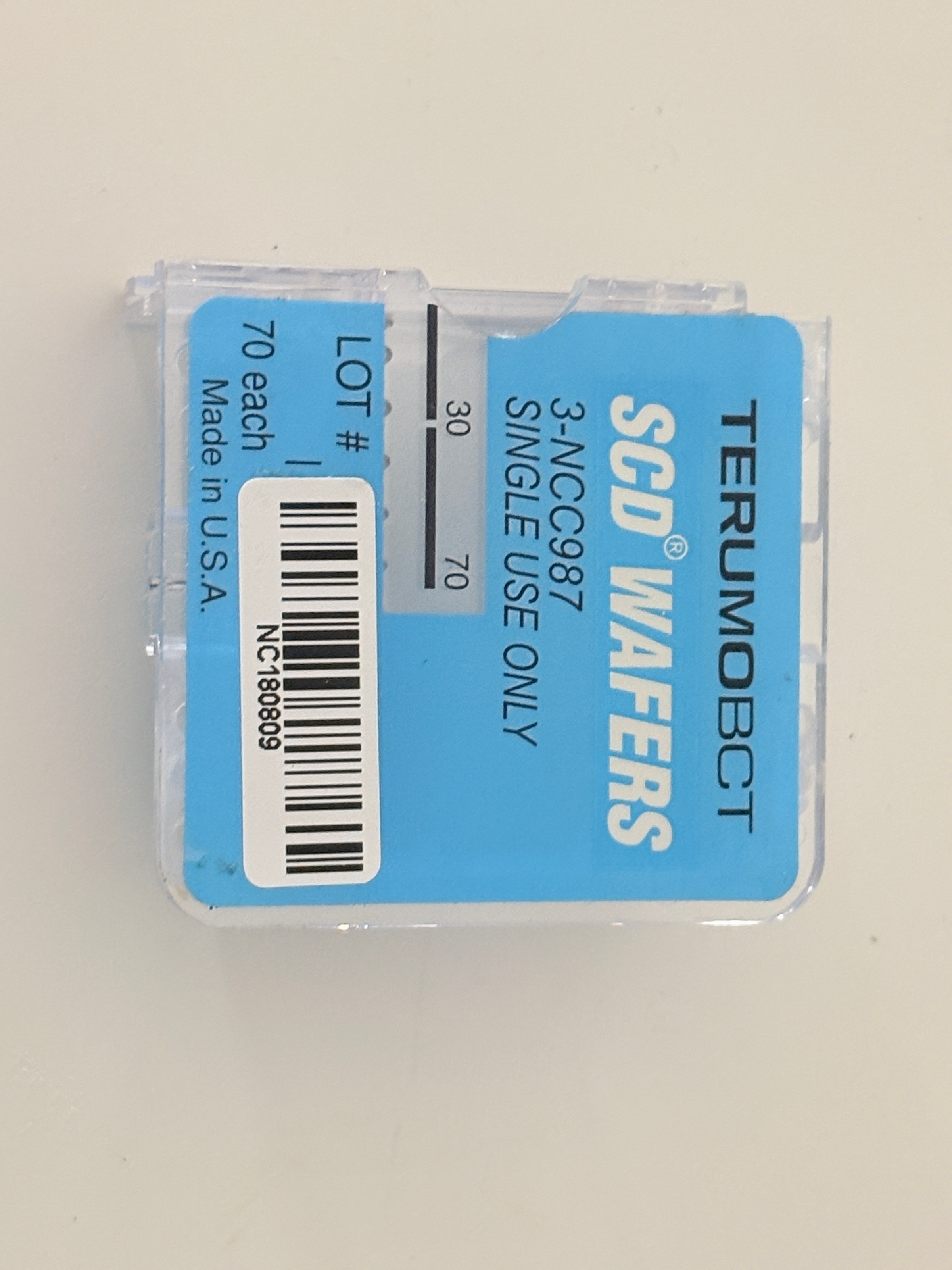 Terumo BCT 3-NCC987 SCD IIB Welding Wafers 70 Pack