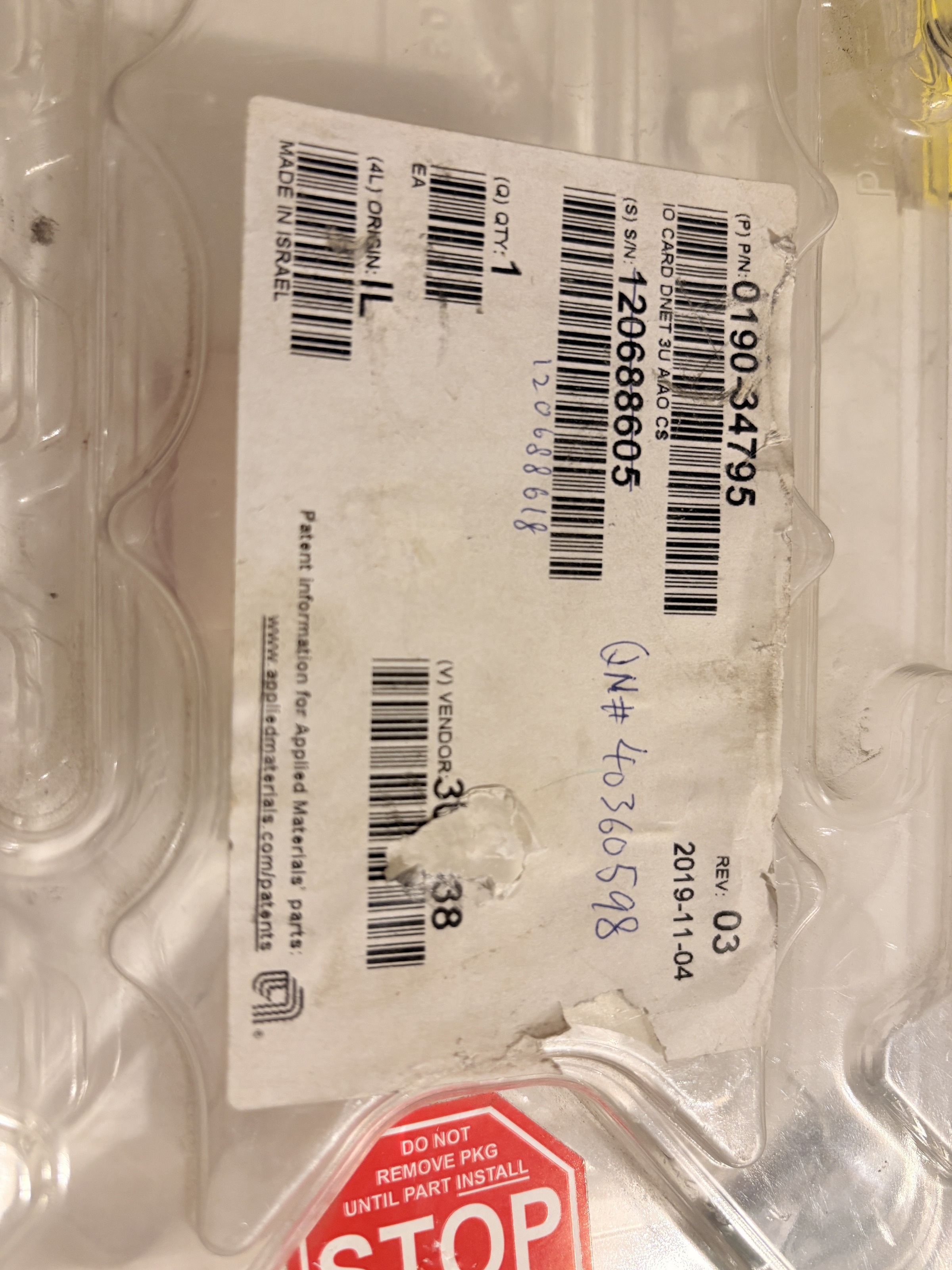 Applied Materials 0190-34795 MKS CDN496R AS01496-0-5 PCB