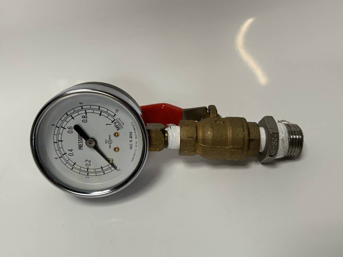 K1-003 Brass Ball Valve with 0-1 Bar Pressure Gauge