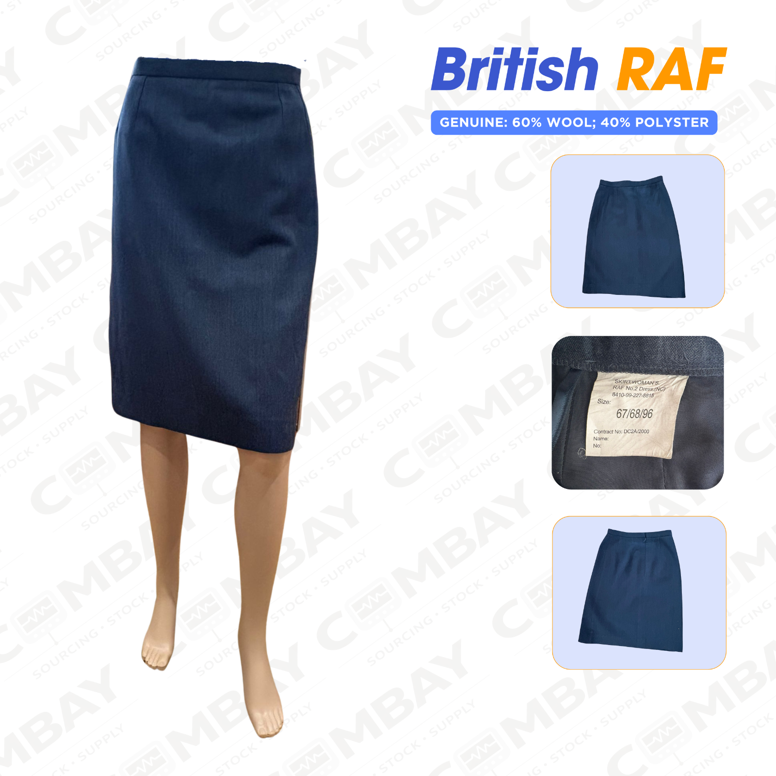 Royal Air Force RAF No.2 Women Ladies SKIRT Uniform Wool British Army