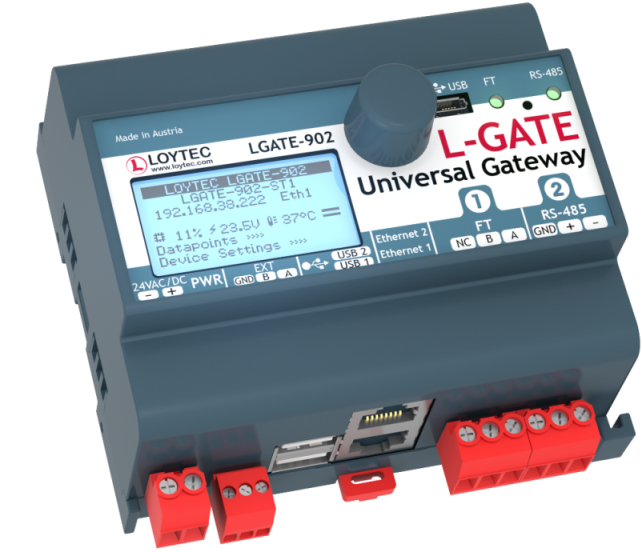LOYTEC LGATE-902 Universal Gateway BACnet KNX Modbus Building Automation