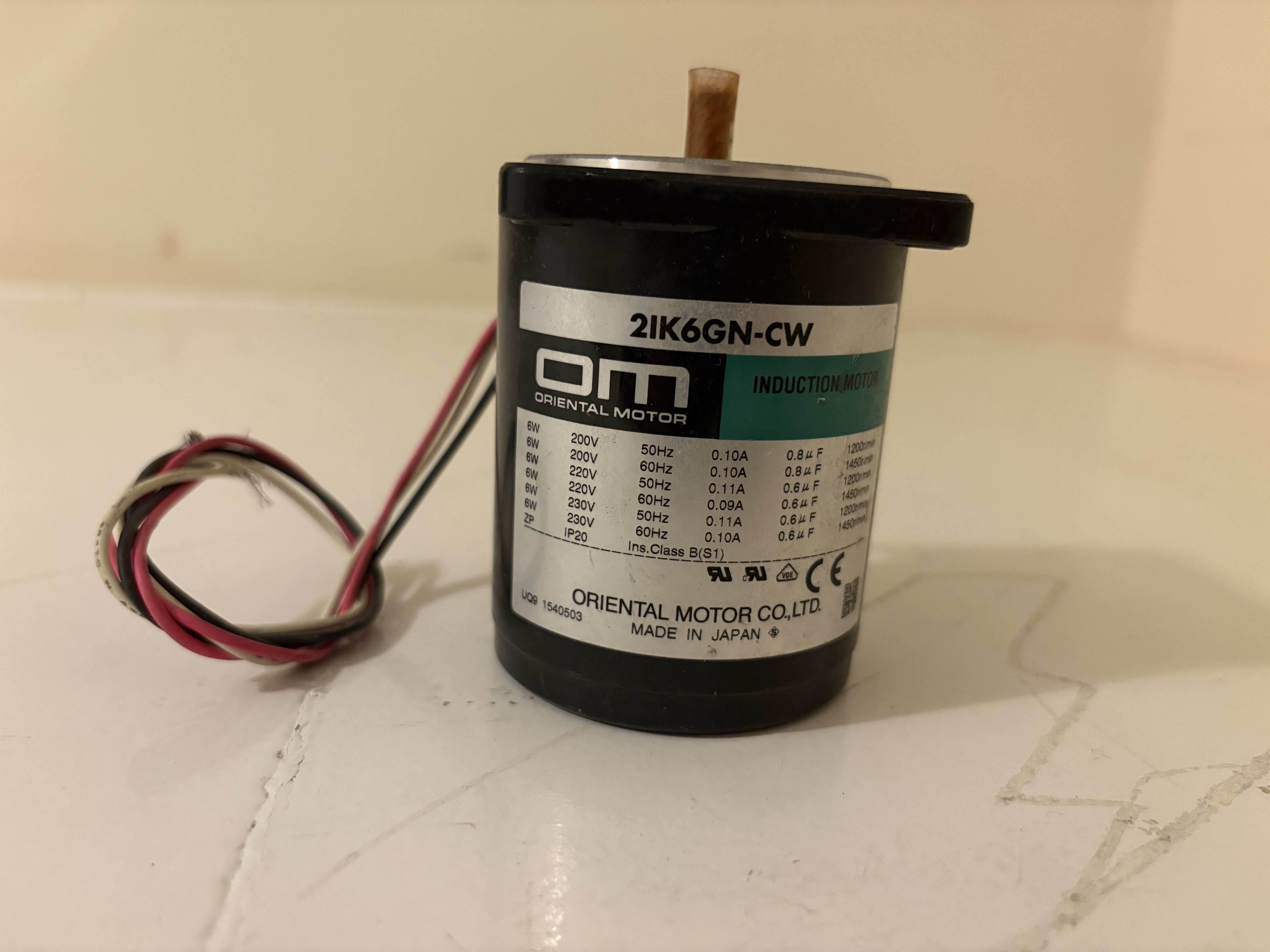 Oriental Motor 21K6GN-CW 6W Induction Motor 200-230V