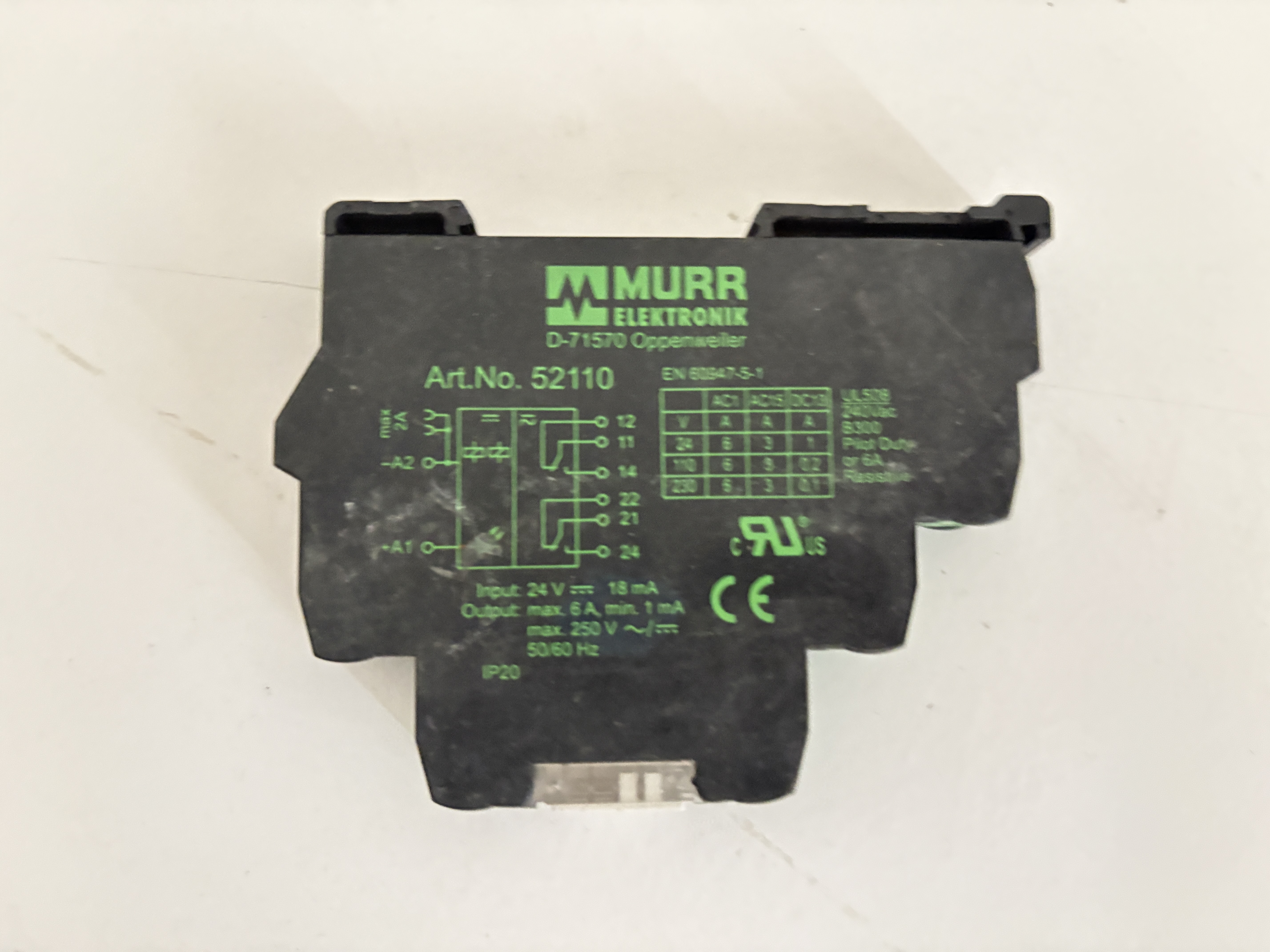 Murrelektronik 52110 MIRO 12.4 24VDC-2U Input Relay Module